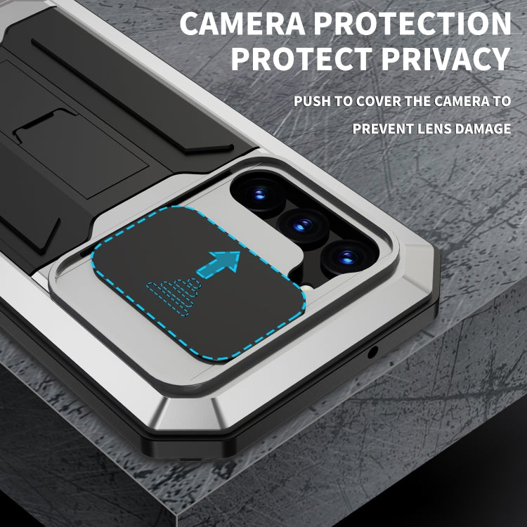 For Samsung Galaxy S23+ 5G R-JUST Sliding Camera Design Life Waterproof Dustproof Shockproof Phone Case(Silver) - Galaxy S23+ 5G Cases by R-JUST | Online Shopping South Africa | PMC TechLife | Buy Now Pay Later Mobicred