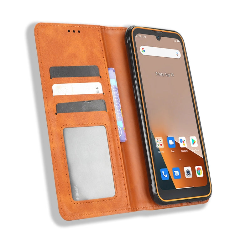 For Blackview BV5200 Magnetic Buckle Retro Texture Leather Phone Case(Brown) - More Brand by PMC TechLife | Online Shopping South Africa | PMC TechLife | Buy Now Pay Later Mobicred