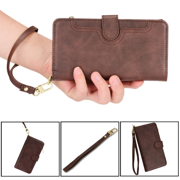 For Doogee S96 Pro Litchi Texture Zipper Leather Phone Case(Brown) - Doogee Cases by PMC TechLife | Online Shopping South Africa | PMC TechLife | Buy Now Pay Later Mobicred