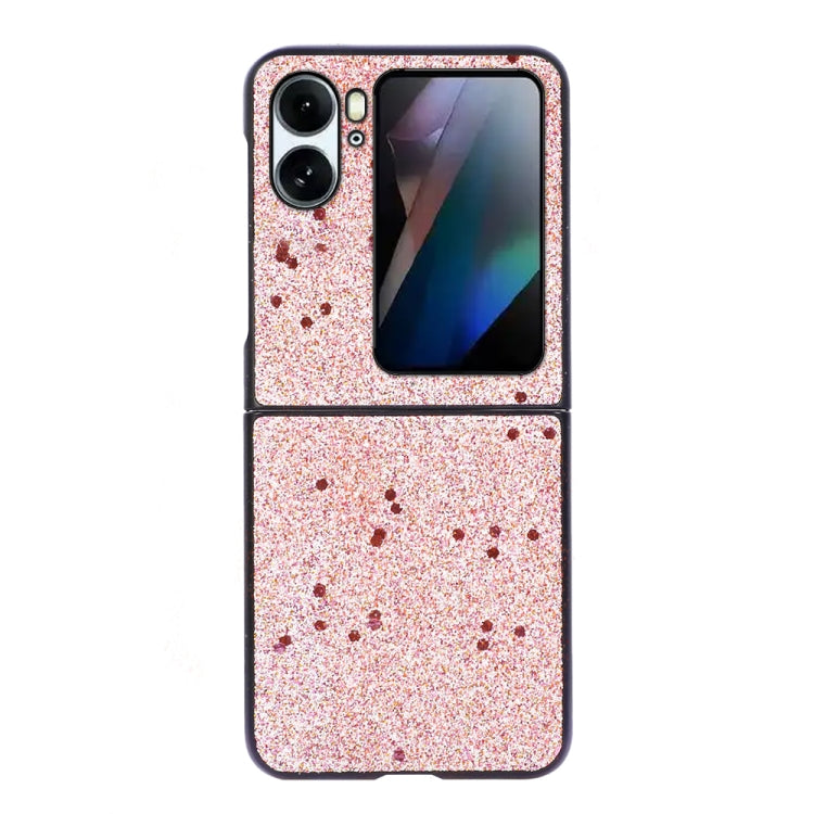 For OPPO Find N2 Flip Glitter Powder PU Phone Case(Pink) - Find N2 Flip Cases by PMC TechLife | Online Shopping South Africa | PMC TechLife