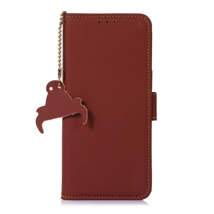 For Motorola Moto X40 Pro Genuine Leather Magnetic RFID Leather Phone Case(Coffee) - Motorola Cases by PMC TechLife | Online Shopping South Africa | PMC TechLife | Buy Now Pay Later Mobicred