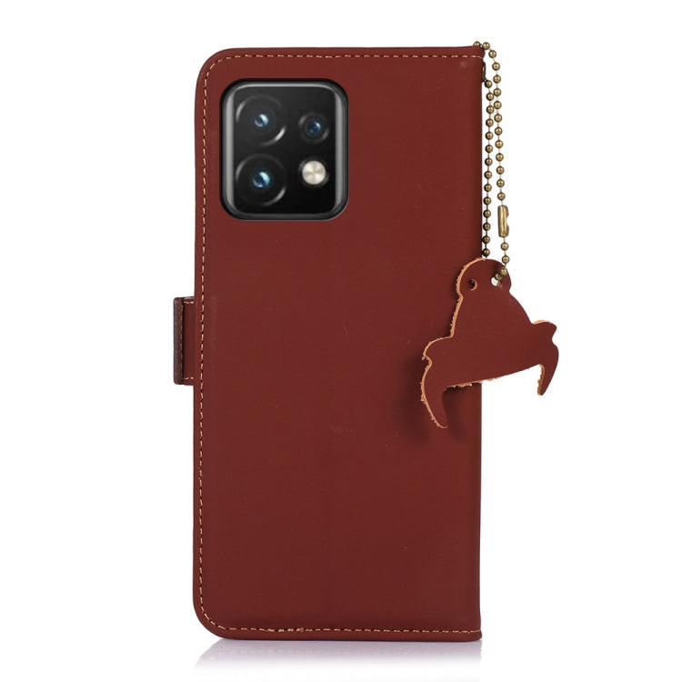 For Motorola Moto X40 Pro Genuine Leather Magnetic RFID Leather Phone Case(Coffee) - Motorola Cases by PMC TechLife | Online Shopping South Africa | PMC TechLife | Buy Now Pay Later Mobicred