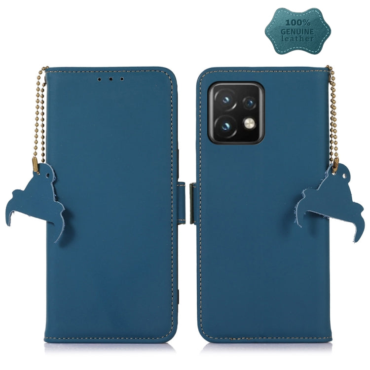 For Motorola Moto X40 Pro Genuine Leather Magnetic RFID Leather Phone Case(Blue) - free shipping - PMC TechLife - Order now!