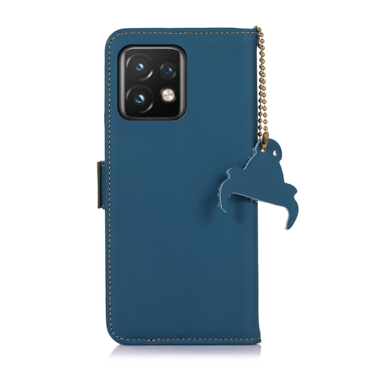 For Motorola Moto X40 Pro Genuine Leather Magnetic RFID Leather Phone Case(Blue) - free shipping - PMC TechLife - Order now!