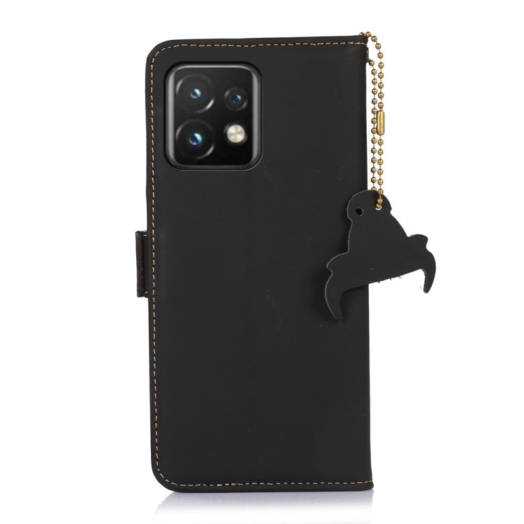 For Motorola Moto X40 Pro Genuine Leather Magnetic RFID Leather Phone Case(Black) - Motorola Cases by PMC TechLife | Online Shopping South Africa | PMC TechLife | Buy Now Pay Later Mobicred