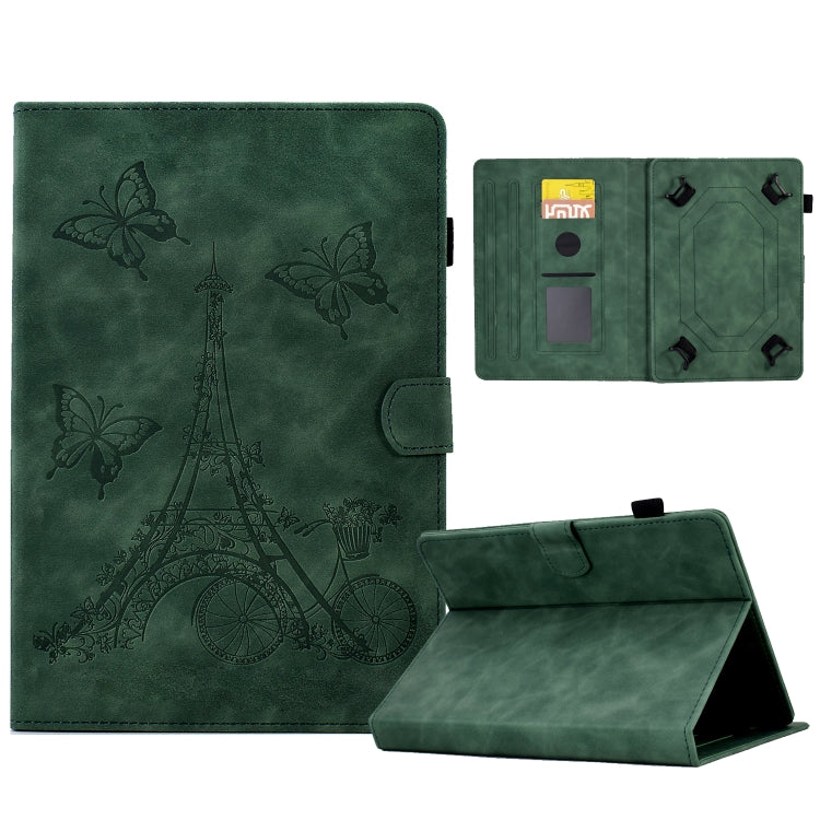 For 7 inch Tablets Tower Embossed Leather Tablet Case(Green) - free shipping - PMC TechLife - Order now!