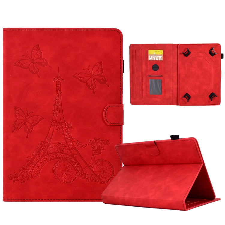For 10 inch Tablets Tower Embossed Leather Tablet Case(Red) - Others by PMC TechLife | Online Shopping South Africa | PMC TechLife | Buy Now Pay Later Mobicred