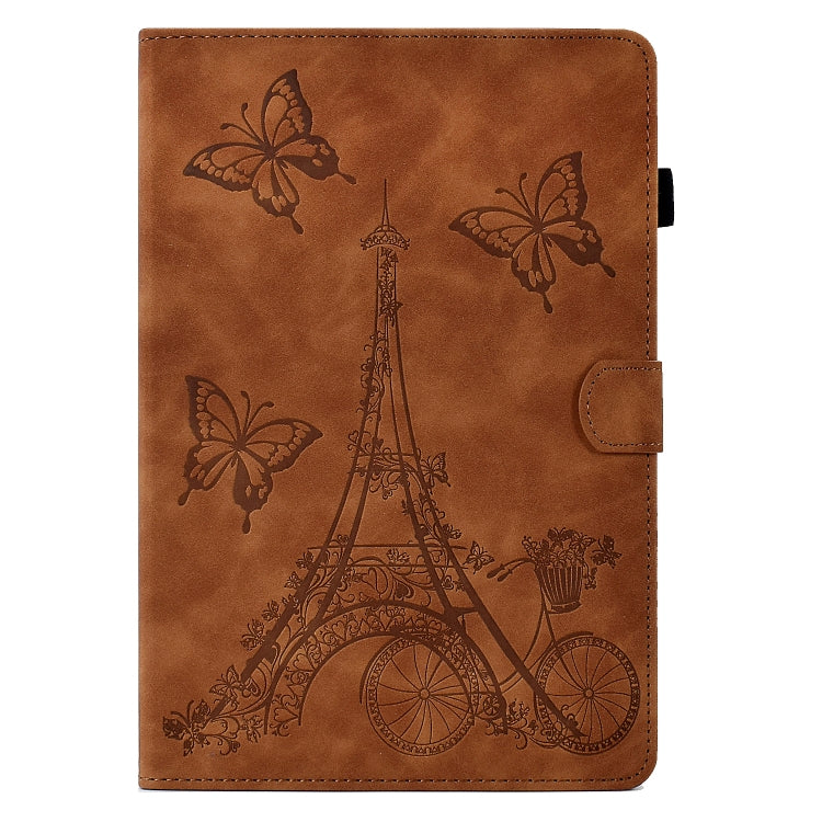 For Huawei MediaPad T5 Tower Embossed Leather Tablet Case(Brown) - Huawei by PMC TechLife | Online Shopping South Africa | PMC TechLife | Buy Now Pay Later Mobicred