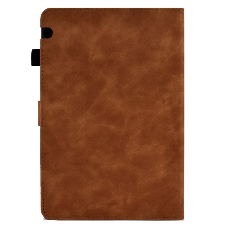 For Huawei MediaPad T5 Tower Embossed Leather Tablet Case(Brown) - Huawei by PMC TechLife | Online Shopping South Africa | PMC TechLife | Buy Now Pay Later Mobicred