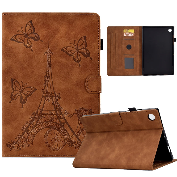 For Huawei MatePad T 10s Tower Embossed Leather Tablet Case(Brown) - Huawei by PMC TechLife | Online Shopping South Africa | PMC TechLife | Buy Now Pay Later Mobicred