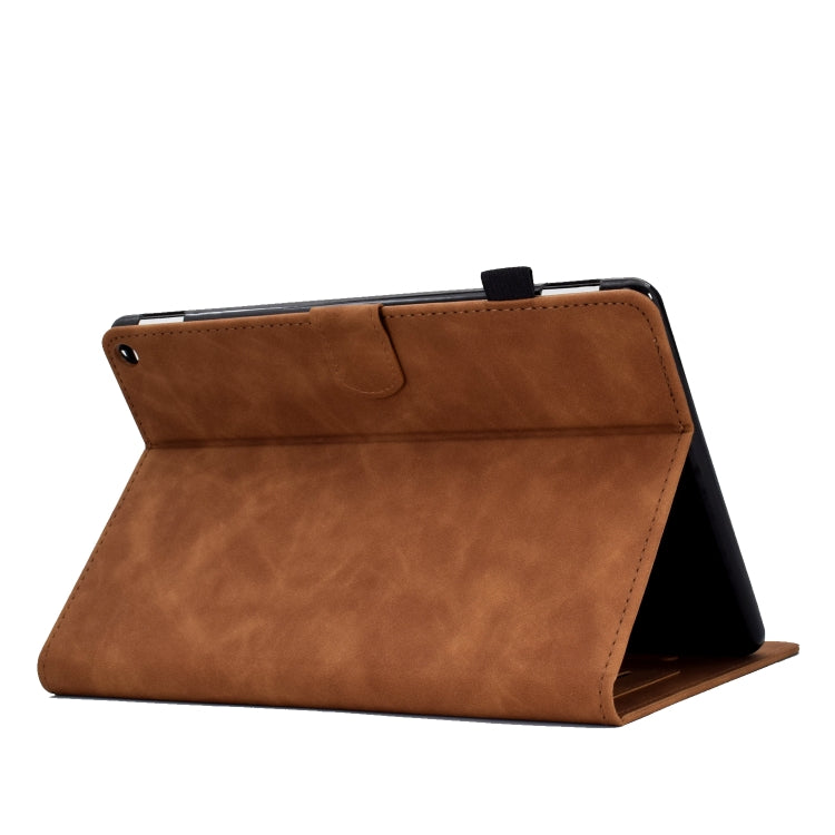 For Amazon Kindle Fire HD10 2021 Tower Embossed Leather Smart Tablet Case(Brown) - Amazon by PMC TechLife | Online Shopping South Africa | PMC TechLife | Buy Now Pay Later Mobicred