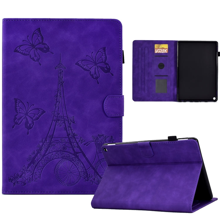 For Amazon Kindle Fire HD10 2021 Tower Embossed Leather Smart Tablet Case(Purple) - Amazon by PMC TechLife | Online Shopping South Africa | PMC TechLife | Buy Now Pay Later Mobicred