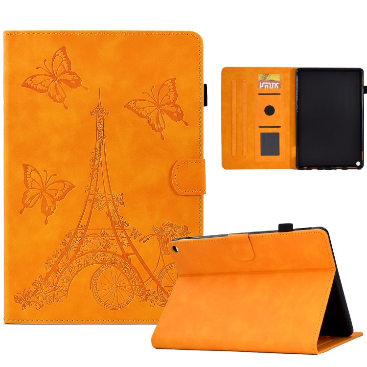 For Amazon Kindle Fire HD10 2021 Tower Embossed Leather Smart Tablet Case(Khaki) - Amazon by PMC TechLife | Online Shopping South Africa | PMC TechLife | Buy Now Pay Later Mobicred