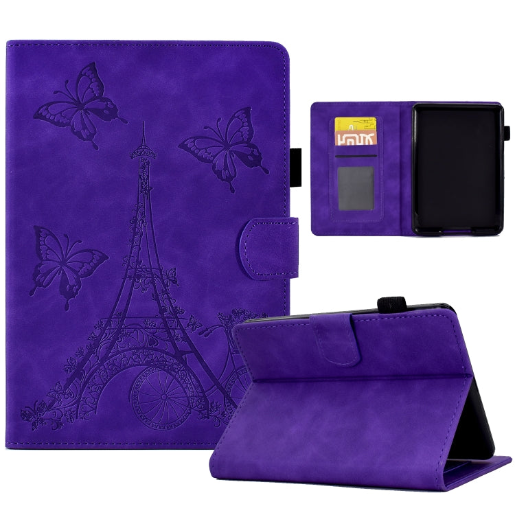 For Amazon Kindle Paperwhite 5 Tower Embossed Leather Smart Tablet Case(Purple) - Amazon by PMC TechLife | Online Shopping South Africa | PMC TechLife | Buy Now Pay Later Mobicred