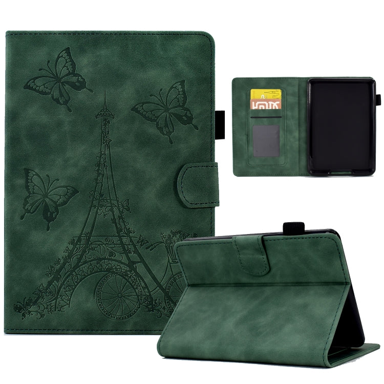 For Amazon Kindle Lite 2022 Tower Embossed Leather Smart Tablet Case(Green) - Amazon by PMC TechLife | Online Shopping South Africa | PMC TechLife | Buy Now Pay Later Mobicred