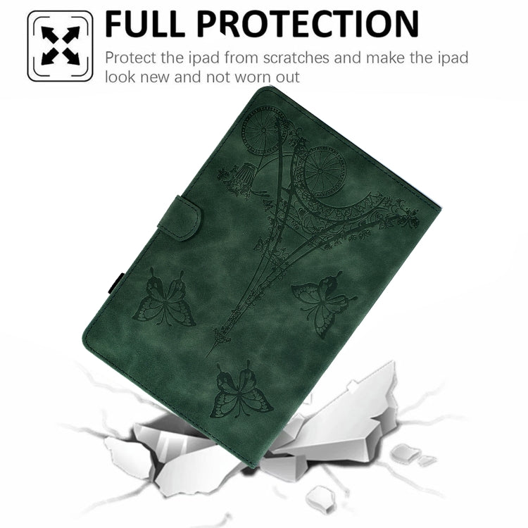 For Amazon Kindle Lite 2022 Tower Embossed Leather Smart Tablet Case(Green) - Amazon by PMC TechLife | Online Shopping South Africa | PMC TechLife | Buy Now Pay Later Mobicred