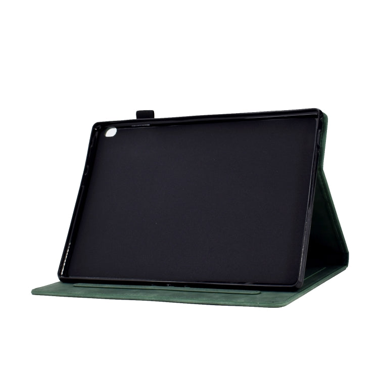For Lenovo M10 Tower Embossed Leather Smart Tablet Case(Green) - Lenovo by PMC TechLife | Online Shopping South Africa | PMC TechLife | Buy Now Pay Later Mobicred