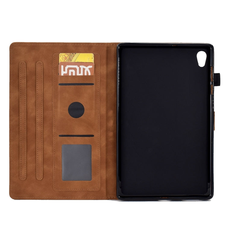 For Lenovo Tab M10 Gen 2 Tower Embossed Leather Smart Tablet Case(Brown) - Lenovo by PMC TechLife | Online Shopping South Africa | PMC TechLife | Buy Now Pay Later Mobicred