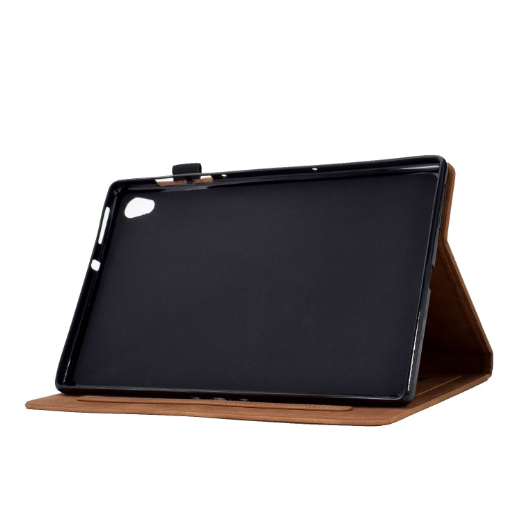 For Lenovo Tab M10 Gen 2 Tower Embossed Leather Smart Tablet Case(Brown) - Lenovo by PMC TechLife | Online Shopping South Africa | PMC TechLife | Buy Now Pay Later Mobicred
