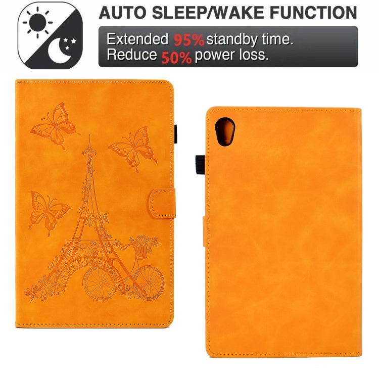 For Lenovo Tab M10 Gen 2 Tower Embossed Leather Smart Tablet Case(Khaki) - Lenovo by PMC TechLife | Online Shopping South Africa | PMC TechLife | Buy Now Pay Later Mobicred