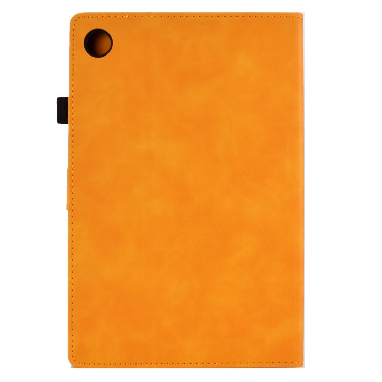 For Lenovo M10 Plus Tower Embossed Leather Smart Tablet Case(Khaki) - Lenovo by PMC TechLife | Online Shopping South Africa | PMC TechLife | Buy Now Pay Later Mobicred