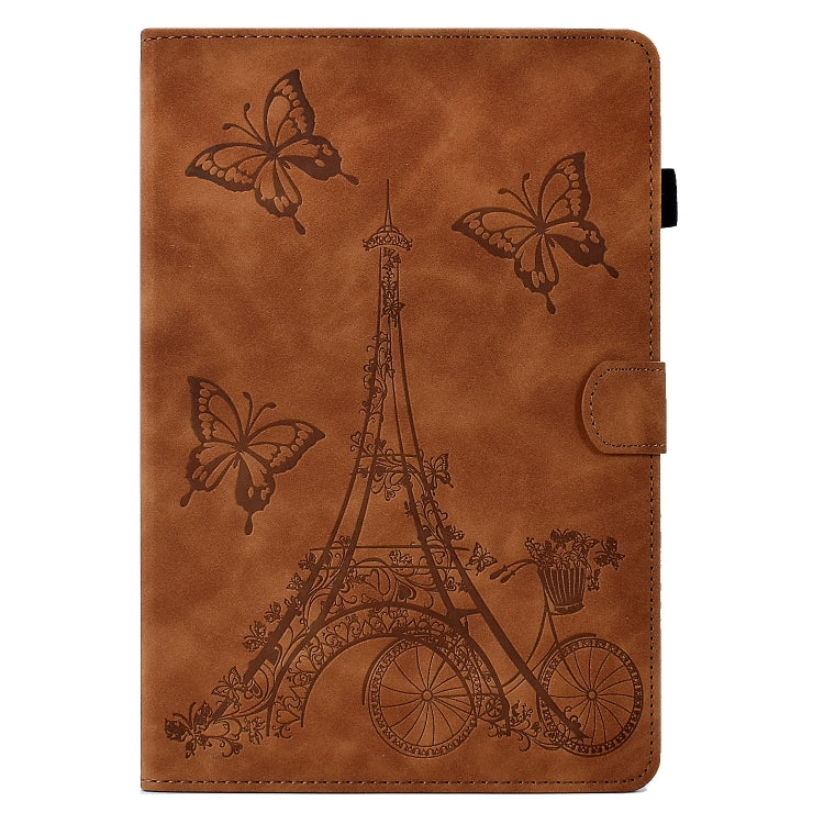 For Lenovo Tab M10 Plus 3rd Gen Tower Embossed Leather Smart Tablet Case(Brown) - Lenovo by PMC TechLife | Online Shopping South Africa | PMC TechLife | Buy Now Pay Later Mobicred