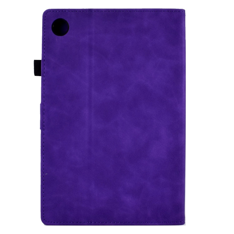 For Lenovo Tab M10 Plus 3rd Gen Tower Embossed Leather Smart Tablet Case(Purple) - Lenovo by PMC TechLife | Online Shopping South Africa | PMC TechLife | Buy Now Pay Later Mobicred
