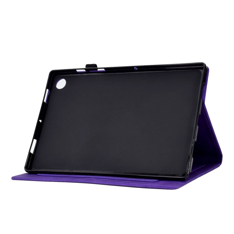 For Lenovo Tab M10 Plus 3rd Gen Tower Embossed Leather Smart Tablet Case(Purple) - Lenovo by PMC TechLife | Online Shopping South Africa | PMC TechLife | Buy Now Pay Later Mobicred