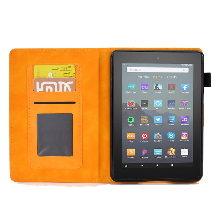 For Amazon Kindle Youth Version 2022 Embossed Smile Flip Tablet Leather Smart Case(Khaki) - Amazon by PMC TechLife | Online Shopping South Africa | PMC TechLife | Buy Now Pay Later Mobicred