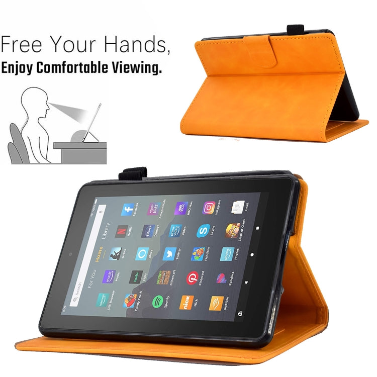 For Amazon Kindle Youth Version 2022 Embossed Smile Flip Tablet Leather Smart Case(Khaki) - Amazon by PMC TechLife | Online Shopping South Africa | PMC TechLife | Buy Now Pay Later Mobicred