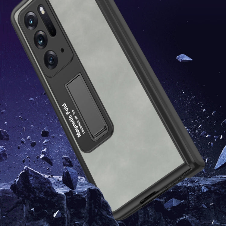 For OPPO Find N Integrated Napa Texture All-inclusive Phone Case(Black) - OPPO Cases by PMC TechLife | Online Shopping South Africa | PMC TechLife