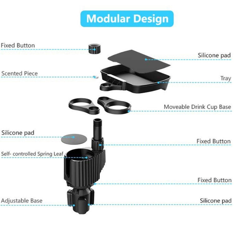 A05 Car Drink Water Cup Holder 360 Degree Rotating Dinner Plate(Black) - Car Drink Holders by PMC TechLife | Online Shopping South Africa | PMC TechLife | Buy Now Pay Later Mobicred