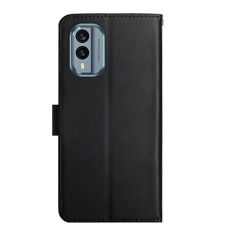 For Nokia X30 HT02 Genuine Leather Fingerprint-proof Flip Phone Case(Black) - Nokia Cases by PMC TechLife | Online Shopping South Africa | PMC TechLife | Buy Now Pay Later Mobicred