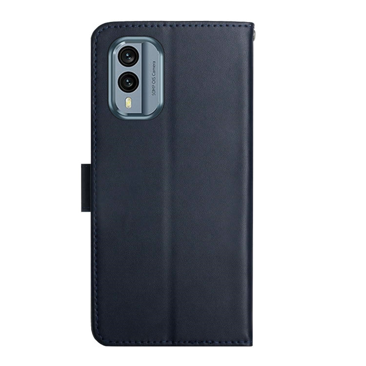 For Nokia X30 HT02 Genuine Leather Fingerprint-proof Flip Phone Case(Blue) - Nokia Cases by PMC TechLife | Online Shopping South Africa | PMC TechLife | Buy Now Pay Later Mobicred