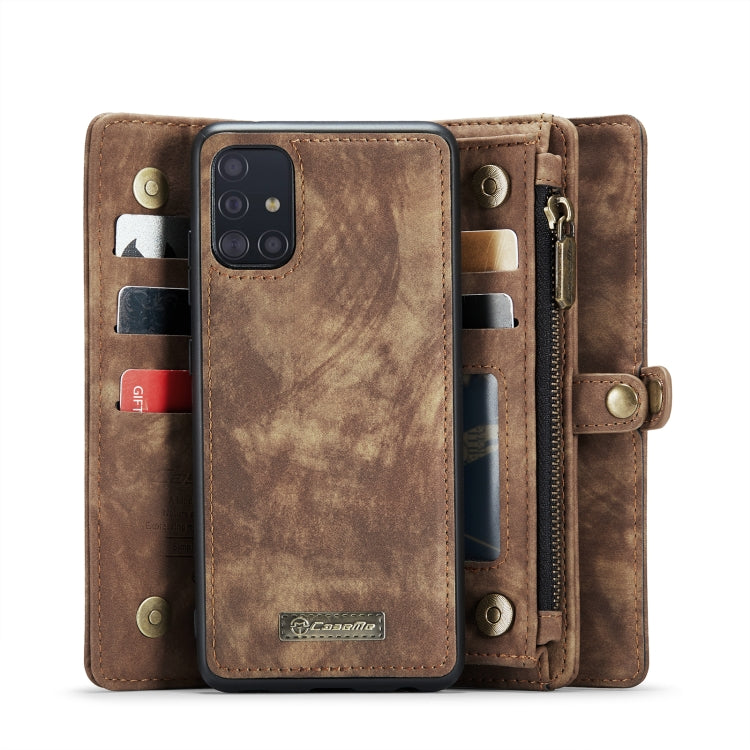 For Galaxy A71 4G CaseMe-008 Detachable Multifunctional Horizontal Flip Leather Case with Card Slot & Holder & Zipper Wallet & Photo Frame(Brown) - free shipping - PMC Jewellery - Order now!