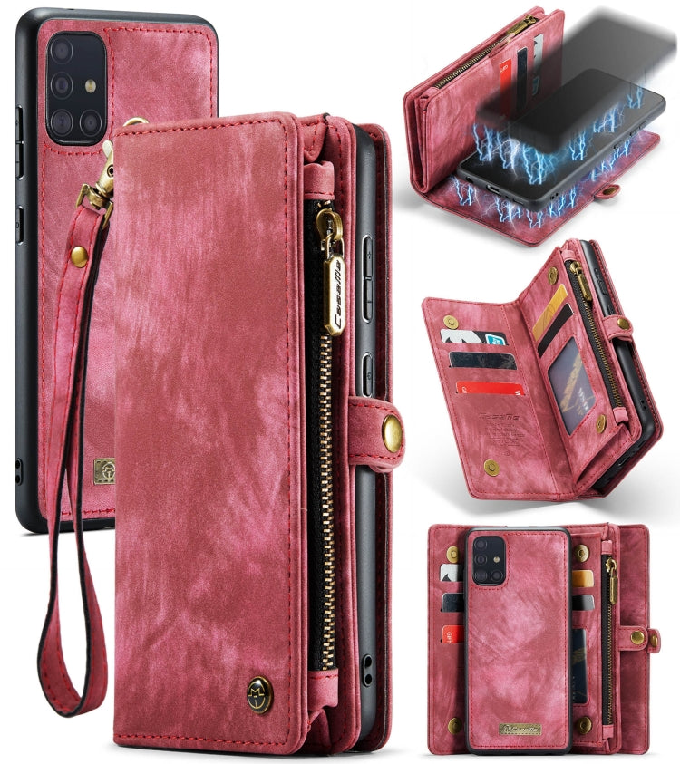 For Galaxy A71 4G CaseMe-008 Detachable Multifunctional Horizontal Flip Leather Case with Card Slot & Holder & Zipper Wallet & Photo Frame(Red) - free shipping - PMC Jewellery - Order now!