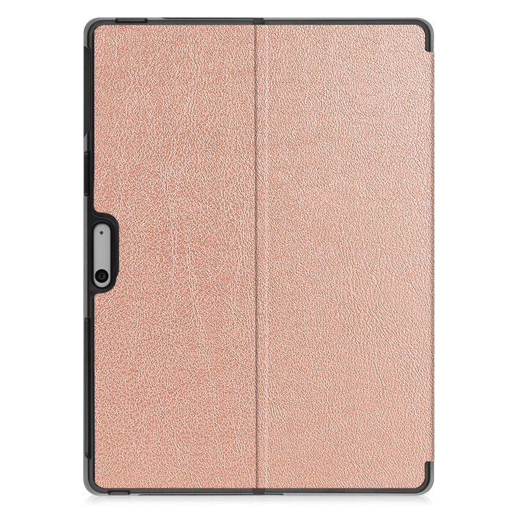 For Microsoft Surface Pro 9 Custer Pure Color Holder Leather Tablet Case(Rose Gold) - Microsoft by PMC TechLife | Online Shopping South Africa | PMC TechLife | Buy Now Pay Later Mobicred