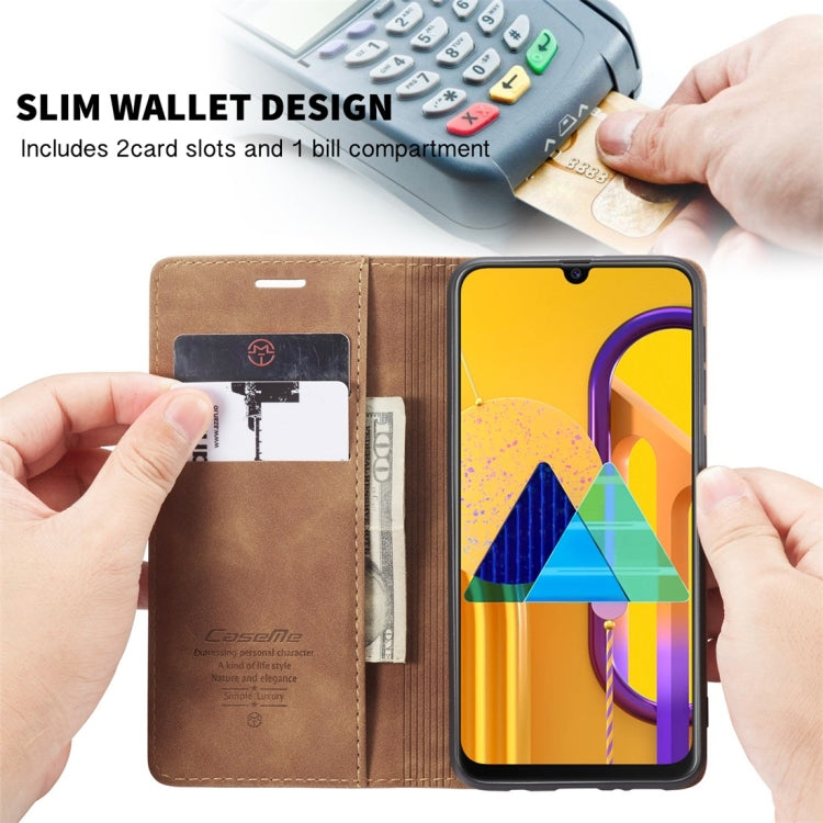 For Galaxy M30S / M21 CaseMe-013 Multifunctional Horizontal Flip Leather Case with Card Slot & Holder & Wallet(Brown) - free shipping - PMC Jewellery - Order now!