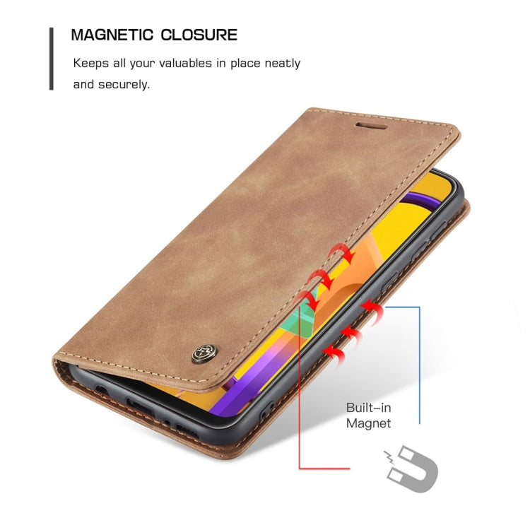 For Galaxy M30S / M21 CaseMe-013 Multifunctional Horizontal Flip Leather Case with Card Slot & Holder & Wallet(Brown) - free shipping - PMC Jewellery - Order now!