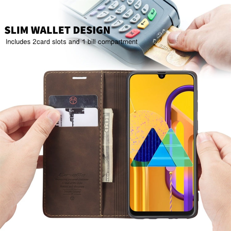 For Galaxy M30S / M21 CaseMe-013 Multifunctional Horizontal Flip Leather Case with Card Slot & Holder & Wallet(Coffee) - Galaxy Phone Cases by CaseMe | Online Shopping South Africa | PMC TechLife | Buy Now Pay Later Mobicred