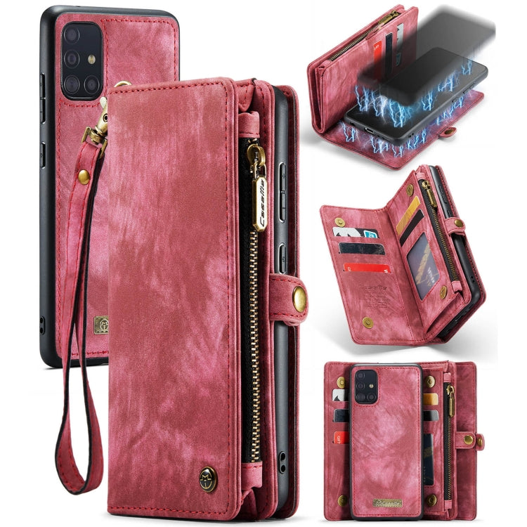 For Samsung Galaxy A51 CaseMe-008 Detachable Multifunctional Flip Leather Phone Case(Red) - free shipping - PMC Jewellery - Order now!