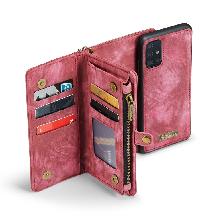 For Samsung Galaxy A51 CaseMe-008 Detachable Multifunctional Flip Leather Phone Case(Red) - free shipping - PMC Jewellery - Order now!