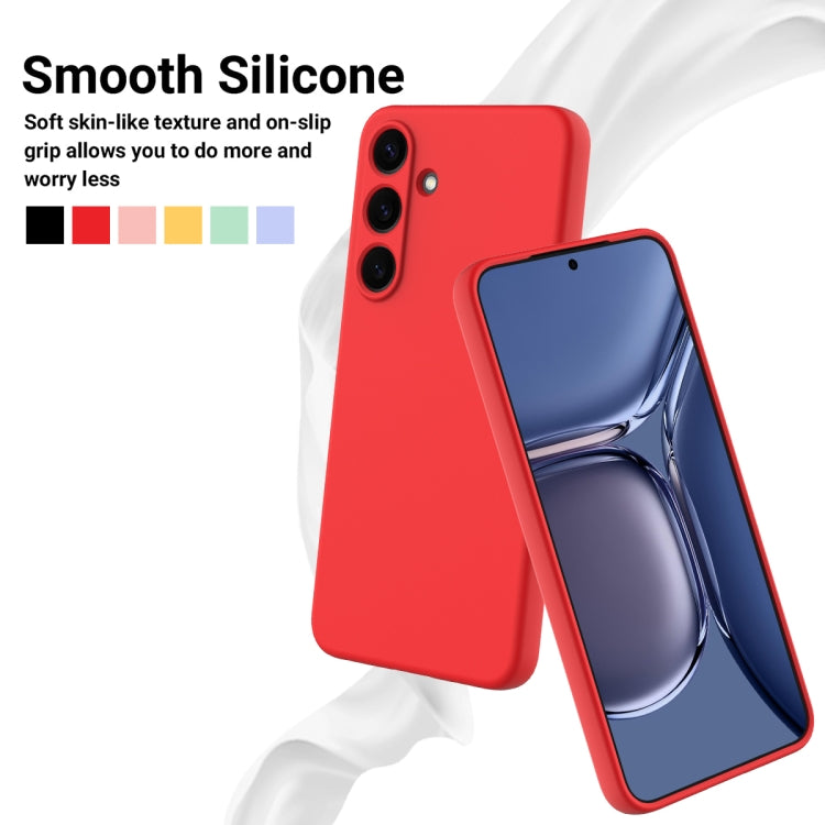 For Samsung Galaxy S25 5G Solid Color Liquid Silicone Dropproof Full Coverage Phone Case(Red) - free shipping - PMC Jewellery - Order now!