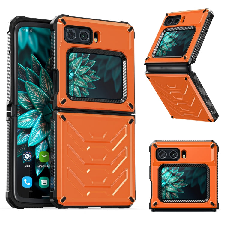 For Motorola Razr 2022 All-inclusive Shockproof Folding Phone Case(Orange) - Motorola Cases by PMC TechLife | Online Shopping South Africa | PMC TechLife | Buy Now Pay Later Mobicred