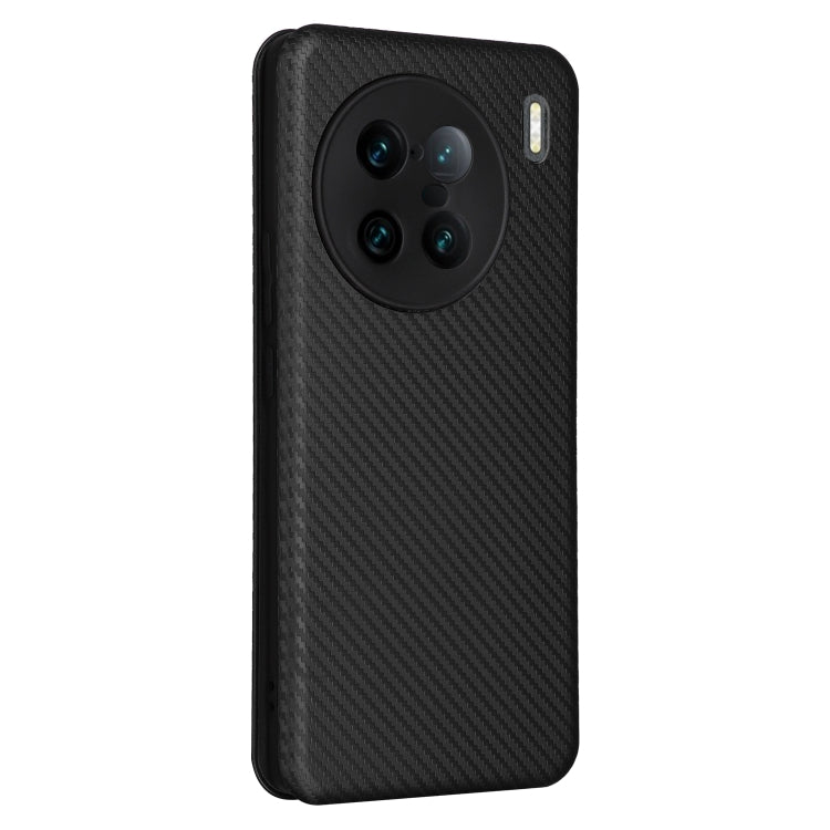 For vivo X90 Pro+ 5G Carbon Fiber Texture Flip Leather Phone Case(Black) - vivo Cases by PMC TechLife | Online Shopping South Africa | PMC TechLife