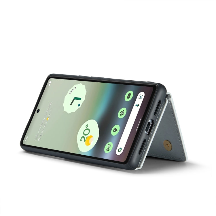 For Google Pixel 6a DG.MING M3 Series Glitter Powder Card Bag Leather Case(Silver) - Google Cases by DG.MING | Online Shopping South Africa | PMC TechLife | Buy Now Pay Later Mobicred