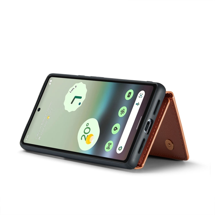 For Google Pixel 6a DG.MING M3 Series Glitter Powder Card Bag Leather Case(Rose Gold) - Google Cases by DG.MING | Online Shopping South Africa | PMC TechLife | Buy Now Pay Later Mobicred