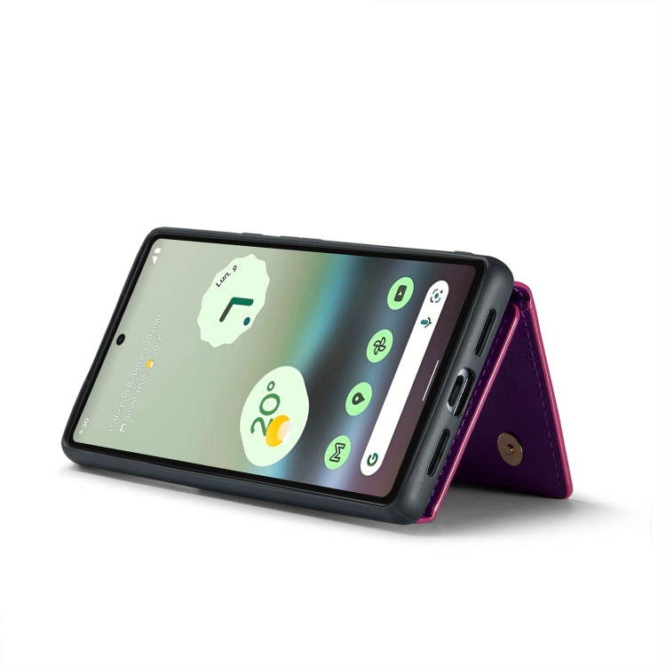 For Google Pixel 6a DG.MING M3 Series Glitter Powder Card Bag Leather Case(Dark Purple) - Google Cases by DG.MING | Online Shopping South Africa | PMC TechLife | Buy Now Pay Later Mobicred