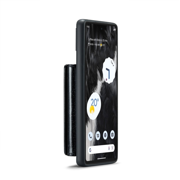 For Google Pixel 7 DG.MING M3 Series Glitter Powder Card Bag Leather Case(Black) - Google Cases by DG.MING | Online Shopping South Africa | PMC TechLife | Buy Now Pay Later Mobicred