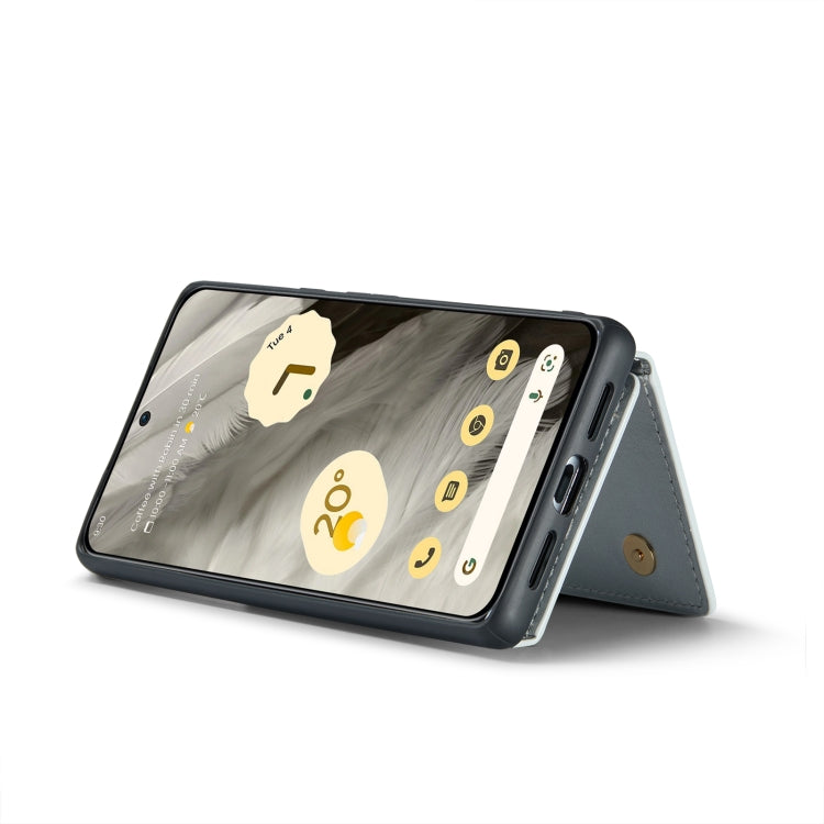 For Google Pixel 8 DG.MING M3 Series Glitter Powder Card Bag Leather Case(Silver) - Google Cases by DG.MING | Online Shopping South Africa | PMC TechLife | Buy Now Pay Later Mobicred